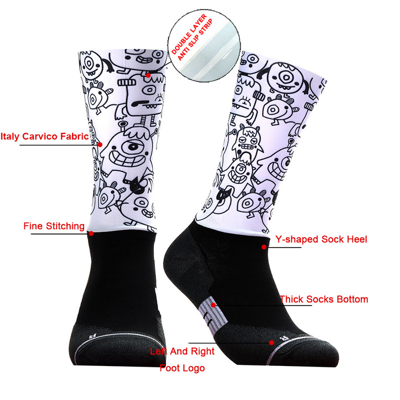 Neslystančios profesionalios dviračių kojinės dviračių kompresinės sportinės kojinės vyrams ir moterims gatvės sportinės kojinės lenktynėms dviračių kojinės 01