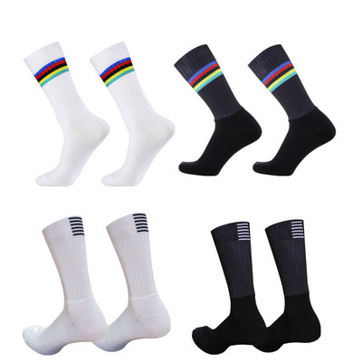 Jaunas Pro Team Aero Riteņbraukšanas Zeķes Pretslīdes Silikona Šosejas Zeķes Vīriešu Sports Calcetines Ciclismo