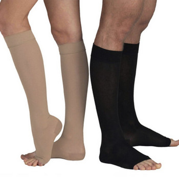 1 ζευγάρι κάλτσες συμπίεσης Κάλτσες στήριξης ανοιχτού δακτύλου ψηλά στο γόνατο 18-21 χιλιοστά Κολάν γυμναστικής για τρέξιμο Κάλτσες Stovepipe