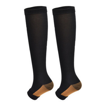 1 ζευγάρι κάλτσες συμπίεσης Κάλτσες στήριξης ανοιχτού δακτύλου ψηλά στο γόνατο 18-21 χιλιοστά Κολάν γυμναστικής για τρέξιμο Κάλτσες Stovepipe