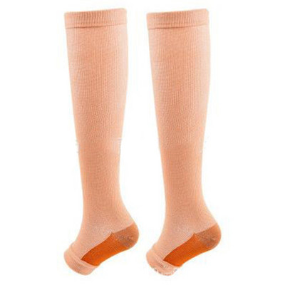 1 pora kompresinių kojinių su aukštu keliu atviru pirštu atraminės kojinės 18-21 mm Fitness Bėgimo antblauzdžiai Stovepipe kojinės