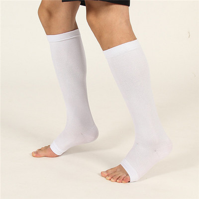 1 pora kompresinių kojinių su aukštu keliu atviru pirštu atraminės kojinės 18-21 mm Fitness Bėgimo antblauzdžiai Stovepipe kojinės