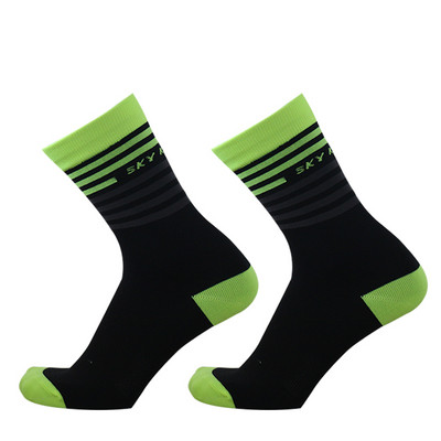 Skyknight Professionali värviliste triipudega hingavad Unisex rattasokid jooksmiseks