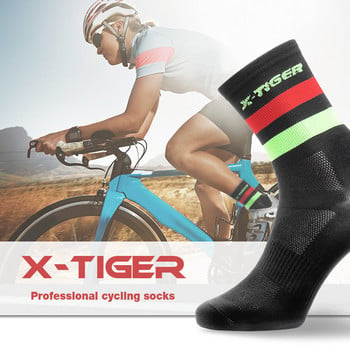 X-TIGER Велосипедни чорапи Мъжки Дамски дишащи велосипедни чорапи Открит състезателен велосипед Компресионни спортни чорапи Унисекс MTB велосипедни чорапи