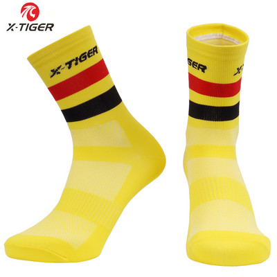 X-TIGER Jalgrattasokid Meeste Naiste Hingavad Jalgrattasokid Välissõiduratta Kompressioonsokid Unisex MTB Jalgrattasokid