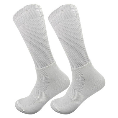 Vyriškos ir moteriškos naujos vienspalvės dviračių kojinės neslystančios silikoninės kojinės kvėpuojančios tinklinės kojinės