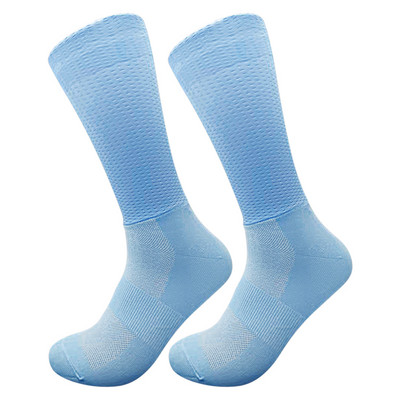 Vyriškos ir moteriškos naujos vienspalvės dviračių kojinės neslystančios silikoninės kojinės kvėpuojančios tinklinės kojinės