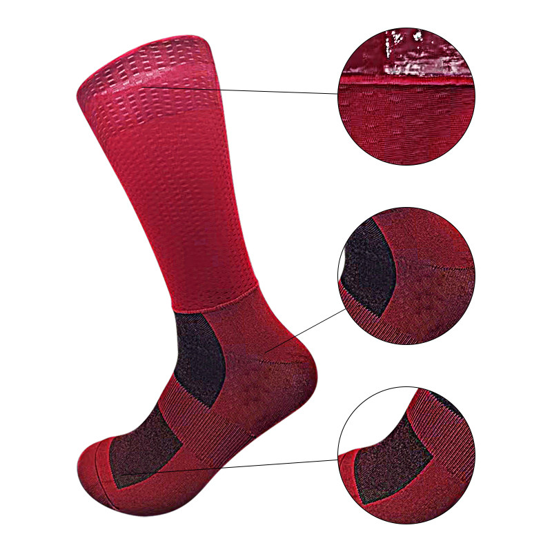 Vyriškos ir moteriškos naujos vienspalvės dviračių kojinės neslystančios silikoninės kojinės kvėpuojančios tinklinės kojinės