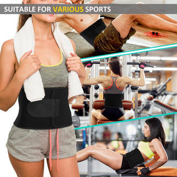 Gym Waist Trimmer - Sweat Band Waist Trainer Belt for Men and Women - Reinforced Trim Adjustable Stomach Trainer & Back Support