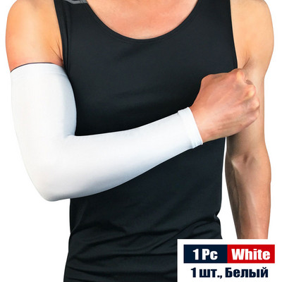 1 részes sportkompressziós hosszú kar ujjú, légáteresztő könyöktámasz fényvédő védő kosárlabda kerékpár kerékpár biztonsági karpárna unisex