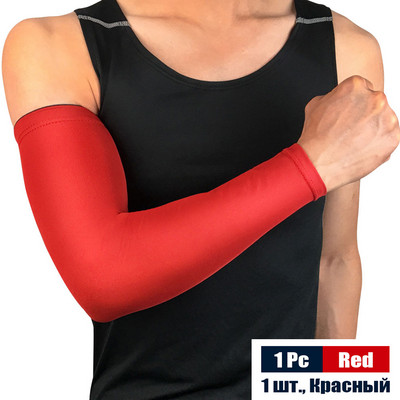 1 részes sportkompressziós hosszú kar ujjú, légáteresztő könyöktámasz fényvédő védő kosárlabda kerékpár kerékpár biztonsági karpárna unisex