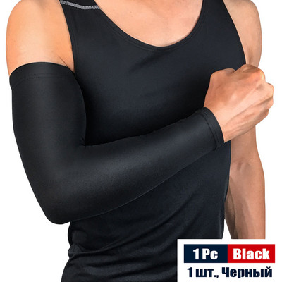 1 részes sportkompressziós hosszú kar ujjú, légáteresztő könyöktámasz fényvédő védő kosárlabda kerékpár kerékpár biztonsági karpárna unisex