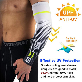 1 Ζεύγος Sports UV Sun Protection Μανίκια Βραχίονας Ψύξης Συμπίεσης Βραχίονα για Τρέξιμο Ποδηλασία Μπάσκετ Οδήγηση Ψάρεμα Unisex