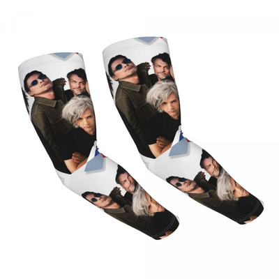 Geriausias meninis dizainas Muzika Indochine Sun UV Apsauga aušinimo rankovės Rankovės Moterys Vyrai Sportas Bėgimas Tatuiruotės Uždengimas