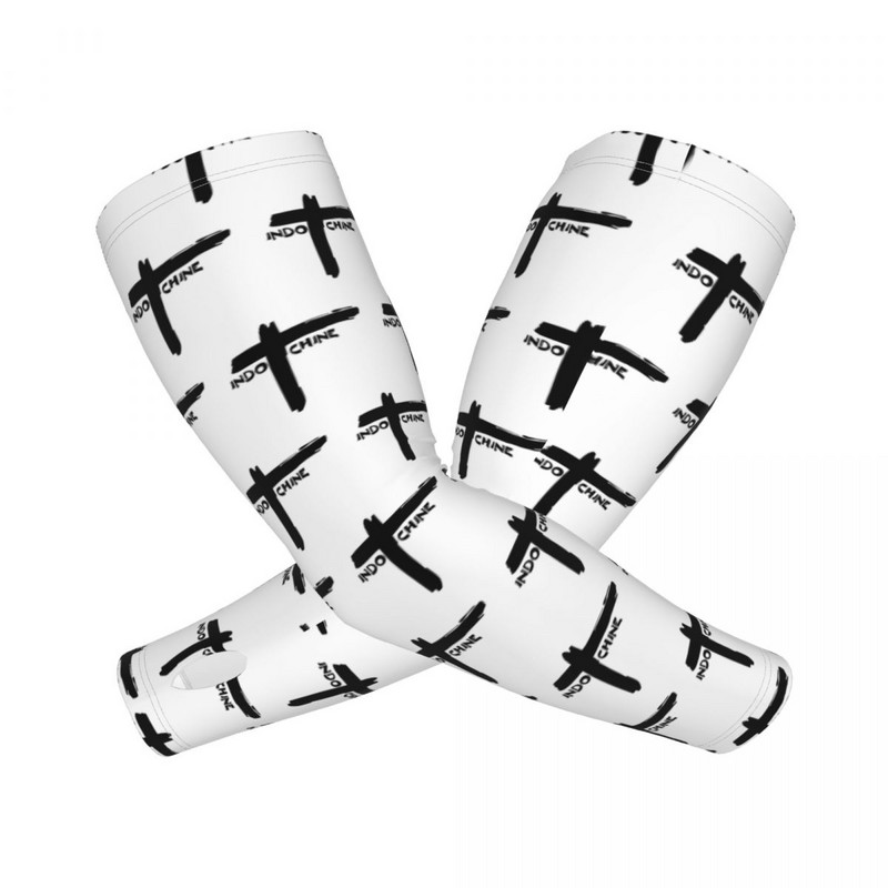 Geriausias meninis dizainas Muzika Indochine Sun UV Apsauga aušinimo rankovės Rankovės Moterys Vyrai Sportas Bėgimas Tatuiruotės Uždengimas