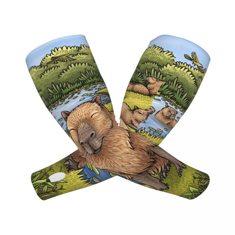 Capybara apsauga nuo UV spindulių aušinimo rankovės rankovės Vyrai Moterys Gyvūnai Naminiai Sportas Žvejyba Tatuiruotė Cover Up