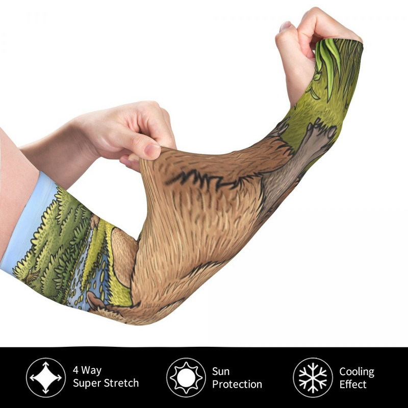 Capybara apsauga nuo UV spindulių aušinimo rankovės rankovės Vyrai Moterys Gyvūnai Naminiai Sportas Žvejyba Tatuiruotė Cover Up