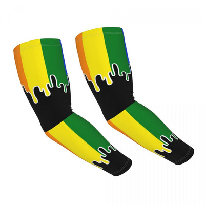 Nelaimės LGBTQ pasididžiavimo vėliava dryžuota rankovė, šiltesnė moteriška Vyriška LGBT UV apsauga nuo saulės tatuiruotė.