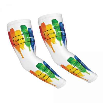 Cooling LGBT Love Wins Rainbow Paint GLBT Ръкави за мъже, жени, гордост, спортна компресия, татуировка, прикритие за голф
