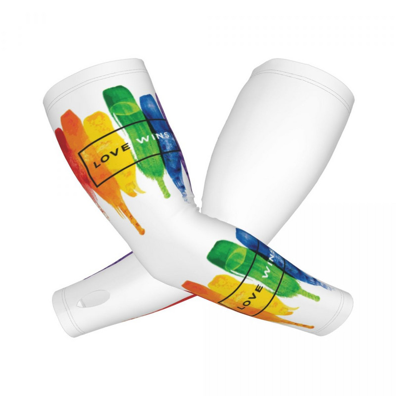 Chladivé LGBT Love Wins Rainbow Paint GLBT rukávy Muži Ženy Pride Športové kompresné tetovanie pre golf