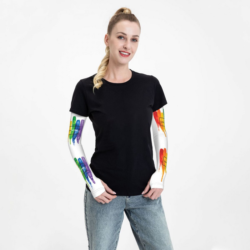 Chladivé LGBT Love Wins Rainbow Paint GLBT rukávy Muži Ženy Pride Športové kompresné tetovanie pre golf