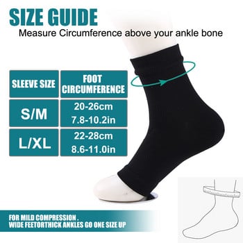 1 чифт чорапи с ортеза за глезена Компресионен ръкав за поддръжка на крака за тендинит на ахилесовото сухожилие, болки в ставите, намалява подуването, болка в петата