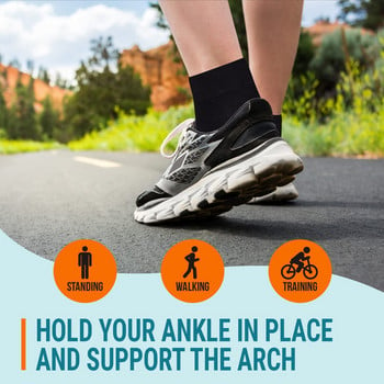 1 Ζεύγος κάλτσες με στήριγμα αστραγάλου με συμπιεστικό μανίκι Στήριγμα ποδιών για αχίλλειο τενοντίτιδα, πόνο στις αρθρώσεις, μειώνει το πρήξιμο, πόνο στη φτέρνα