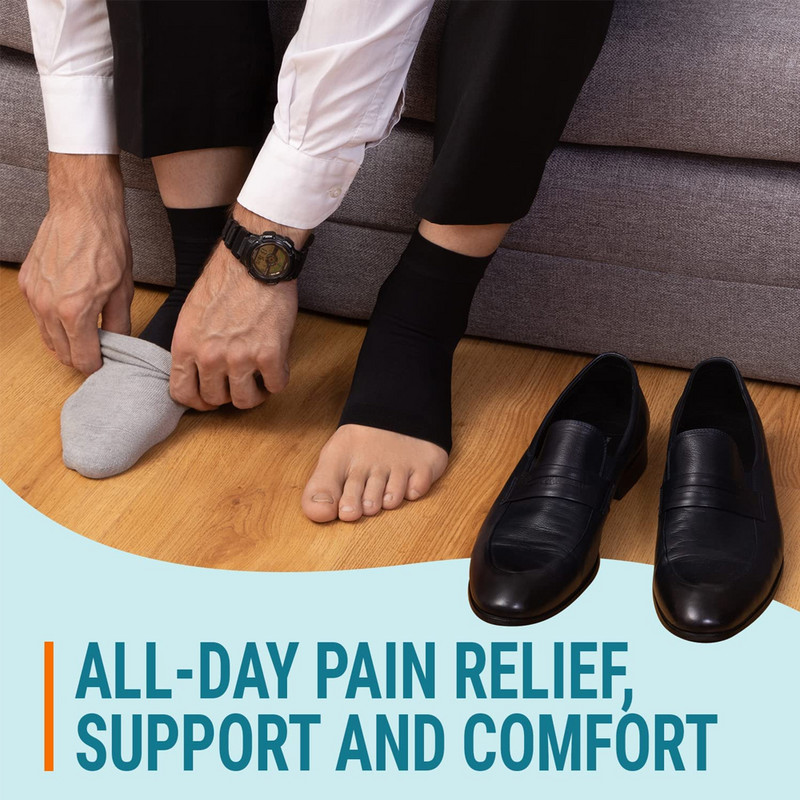 1 чифт чорапи с ортеза за глезена Компресионен ръкав за поддръжка на крака за тендинит на ахилесовото сухожилие, болки в ставите, намалява подуването, болка в петата