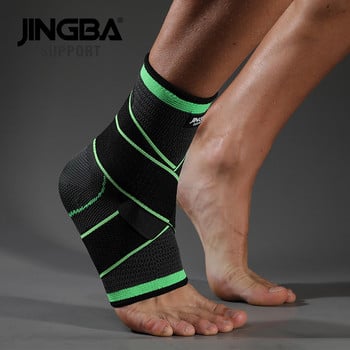 JINGBA SUPPORT 1PCS Найлонова превръзка Футболен протектор за опора на глезена+Баскетболна подложка за коляното Подпора за лакътя+Макитка Боксови превръзки за ръце