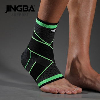 JINGBA SUPPORT 1PCS Найлонова превръзка Футболен протектор за опора на глезена+Баскетболна подложка за коляното Подпора за лакътя+Макитка Боксови превръзки за ръце