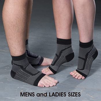1 чифт спортен чорап с компресионен ръкав за плантарен фасциит за глезена за тендинит на ахилесовото сухожилие, болки в ставите, намалява подуването
