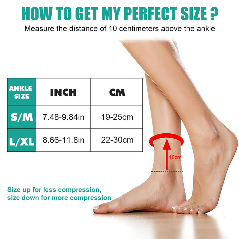 1Pora sportinės kulkšnies petnešos suspaudžiamos rankovės padų fascito kojinės nuo Achilo sausgyslės uždegimo, sąnarių skausmo, mažina patinimą