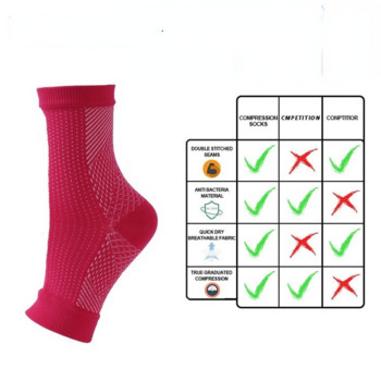 Поддръжка на глезена на краката против умора Компресивни чорапи Спортни чорапи С ръкави Скоби за глезена Фитнес Унисекс Дишащи Мъжки бягащи на открито
