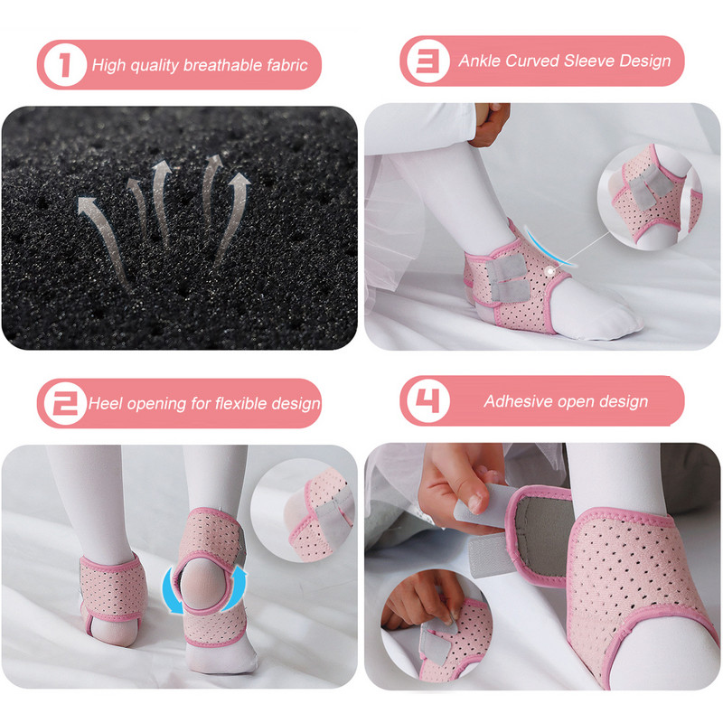 Vaikams palaikomas kvėpuojantis stabilizatorius, reguliuojamas įtvaras kulkšnies mergaitėms berniukams neslystantis kulkšnies apvyniojimas sausgyslės suspaudimo įtvaras kulkšnies dirželis