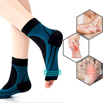 1 чифт компресионен ръкав за глезена, мъже, жени, дишащи спортни чорапи, поддържащи крака на открито, цикъл на бягане, баскетбол, волейбол