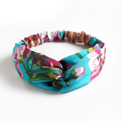 Nou Boho Femei Bentite cu imprimeu moale și solid Bentițe de păr elastice cu noduri încrucișate de epocă Turban Bandane Benzi pentru păr pentru fete Accesorii pentru păr