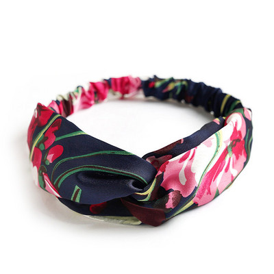Nou Boho Femei Bentite cu imprimeu moale și solid Bentițe de păr elastice cu noduri încrucișate de epocă Turban Bandane Benzi pentru păr pentru fete Accesorii pentru păr