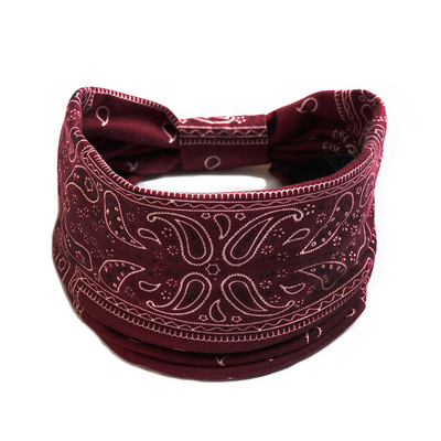 Νέο Boho Flower Print Φαρδιές κορδέλες κεφαλής Vintage Knot ελαστικό τουρμπάνι για γυναίκες κορίτσια Αξεσουάρ μαλλιών από βαμβακερό μαλακό μπαντάνα