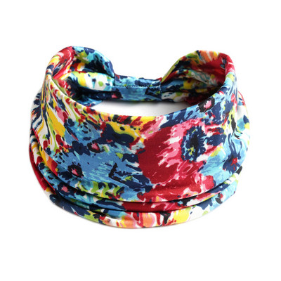 Új Boho virágmintás széles fejpántok Vintage csomós elasztikus turbán fejfedő női lányoknak pamut puha bandana haj kiegészítők