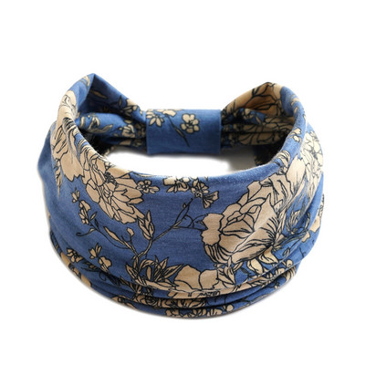 Novi boho cvjetni print, široke trake za glavu, vintage čvor, elastični turban, pokrivač za glavu za žene, djevojke, pamuk, meka bandana dodaci za kosu