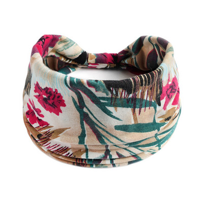 Jaunas Boho ziedu apdrukas platas galvas lentes, vintage mezgls, elastīga turbāna galvassega sievietēm, meitenēm, kokvilnas mīkstās bandānas matu aksesuāri