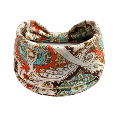 Jaunas Boho ziedu apdrukas platas galvas lentes, vintage mezgls, elastīga turbāna galvassega sievietēm, meitenēm, kokvilnas mīkstās bandānas matu aksesuāri