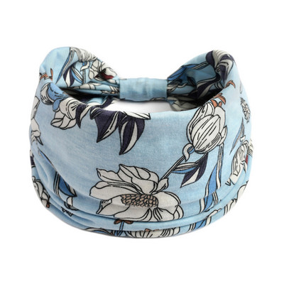 Jaunas Boho ziedu apdrukas platas galvas lentes, vintage mezgls, elastīga turbāna galvassega sievietēm, meitenēm, kokvilnas mīkstās bandānas matu aksesuāri