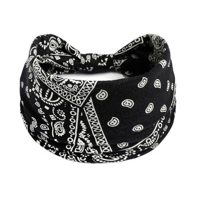 Jaunas Boho ziedu apdrukas platas galvas lentes, vintage mezgls, elastīga turbāna galvassega sievietēm, meitenēm, kokvilnas mīkstās bandānas matu aksesuāri
