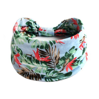 Jaunas Boho ziedu apdrukas platas galvas lentes, vintage mezgls, elastīga turbāna galvassega sievietēm, meitenēm, kokvilnas mīkstās bandānas matu aksesuāri