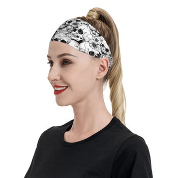 Cool Skull Sweat Headband Headshanf Κορδέλα μαλλιών Jog Basketball Running Sweatband Αθλητική ασφάλεια για γυναίκες Άνδρες