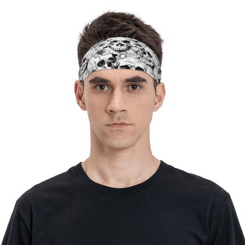 Cool Skull Sweat Headband Headshanf Κορδέλα μαλλιών Jog Basketball Running Sweatband Αθλητική ασφάλεια για γυναίκες Άνδρες