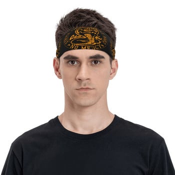 Cobra Kai Sweatband Wide Athletic Sweat Headband Headwear Karate Kid Head Sweat Bandage Tennis Gym Fitness Sweat Wash Bands