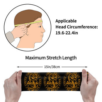 Cobra Kai Sweatband Wide Athletic Sweat Headband Headwear Karate Kid Head Sweat Bandage Tennis Gym Fitness Sweat Wash Bands