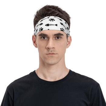 Ζώο Paw Cat Fish Headband Sweat Bands Ζώνη μαλλιών Jog Basketball Running Sweatband Αθλητική ασφάλεια για γυναίκες